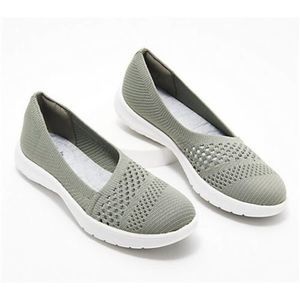 Clarks Cloudsteppers Adella Moon WOMENS Knit Slip-Ons SHOES-SNEAKERS  Olive
